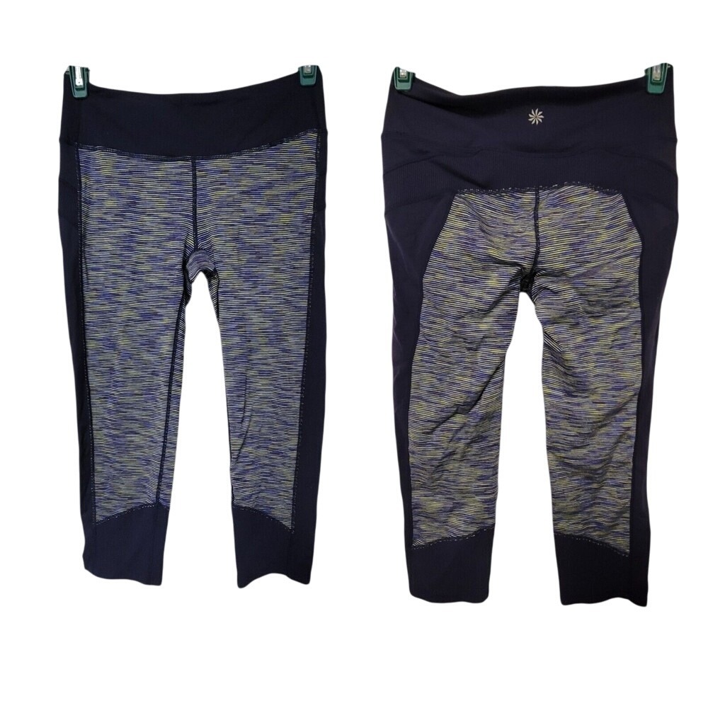ATHLETA Leggings Striped Chaturanga Capri Crops Small